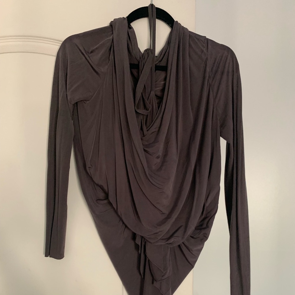 All Saints gray draped shirt dress